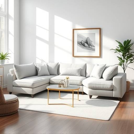 Example of a modern sofa with clean lines and light grey upholstery